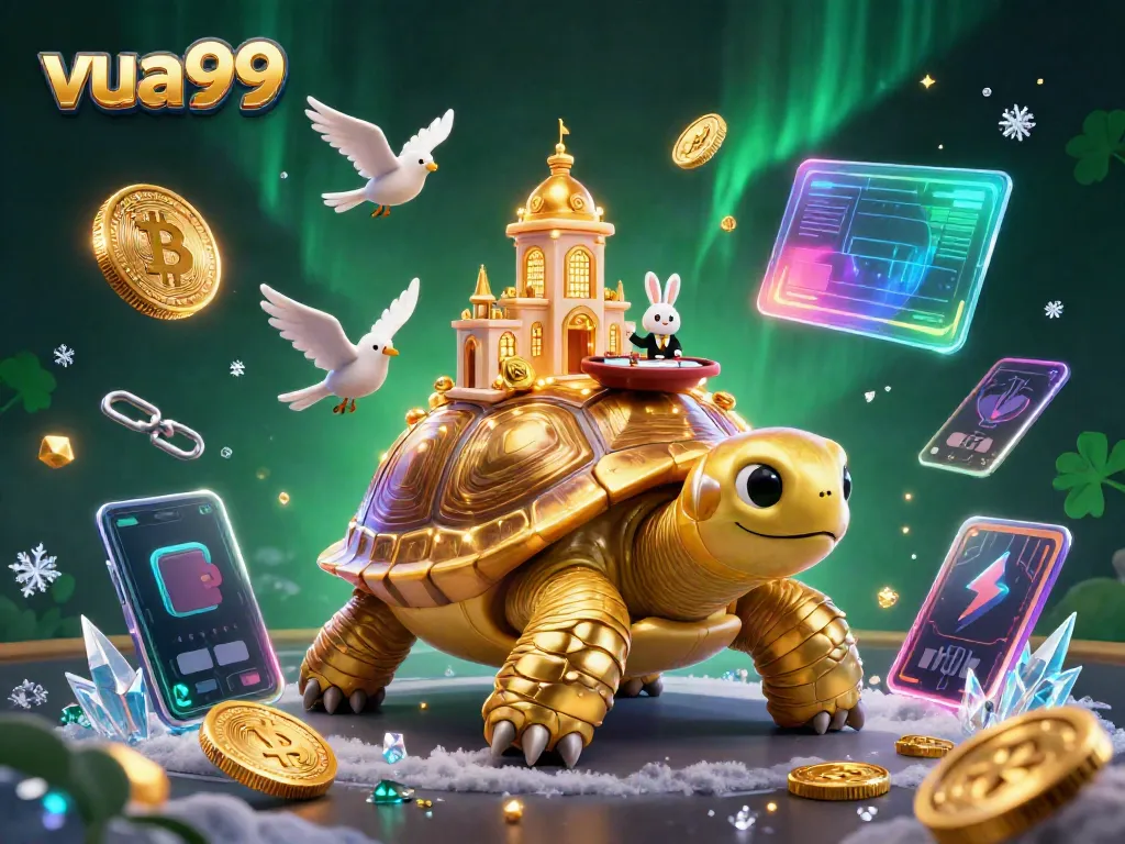 Engage with the vibrant world of vua99, featuring a golden tortoise casino and lively rabbit dealer.