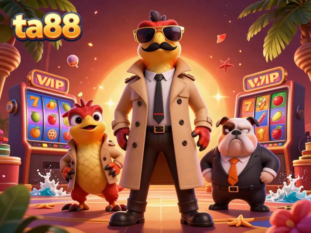 Experience thrilling gameplay at ta88 casino featuring vibrant slot machines and adventurous characters.