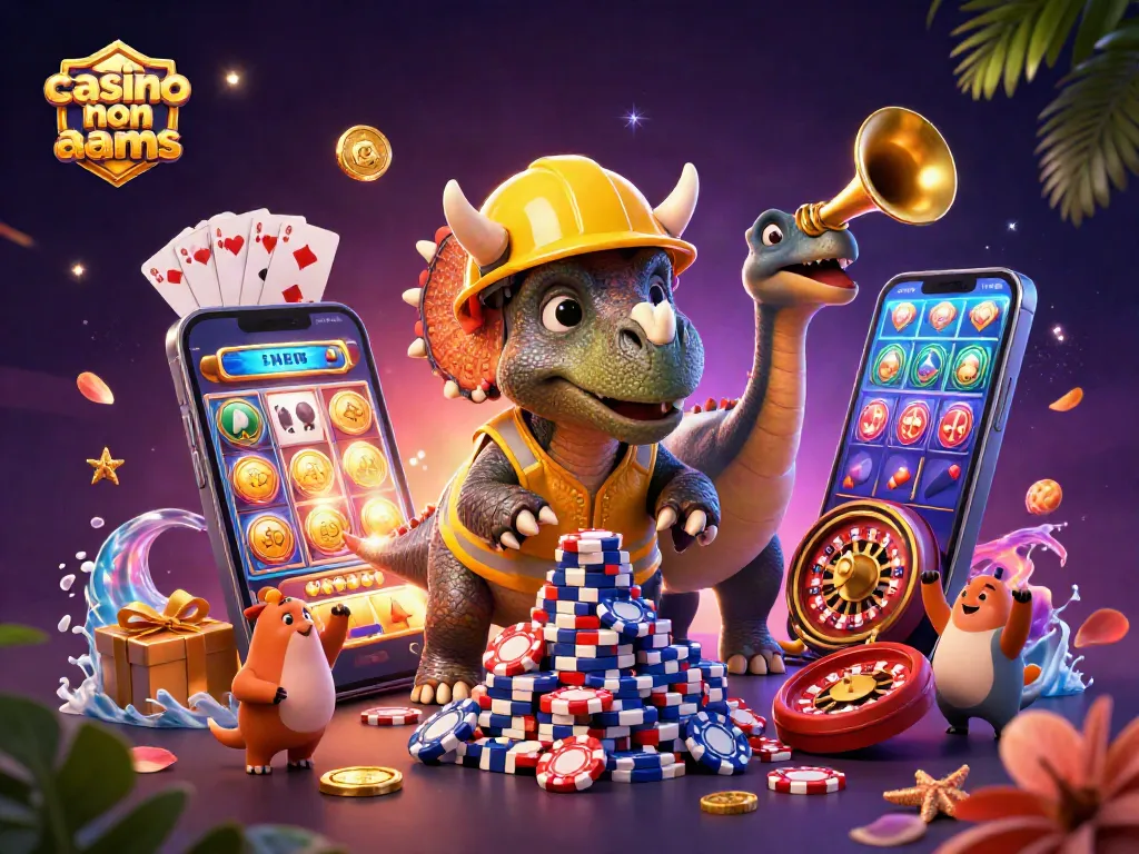 Crea la tua esperienza in un casinò non AAMS, con un triceratopo che costruisce torri di chip e divertenti elementi di gioco.