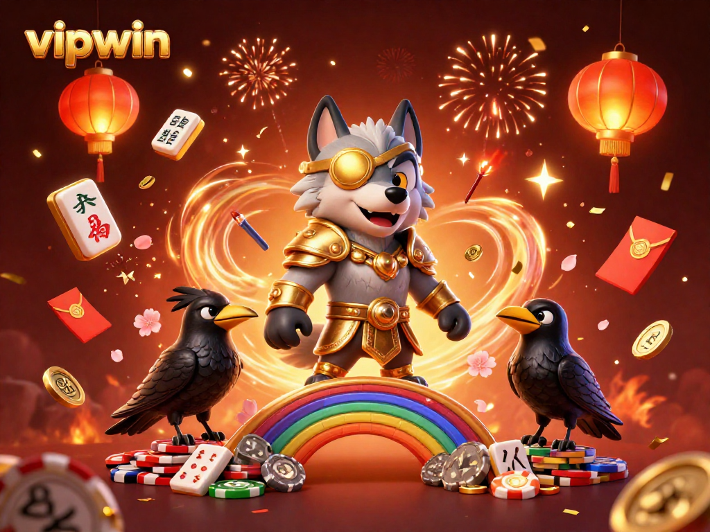 Experience winning moments with vipwin in a vibrant 3D casino scene featuring Norse mythology characters.
