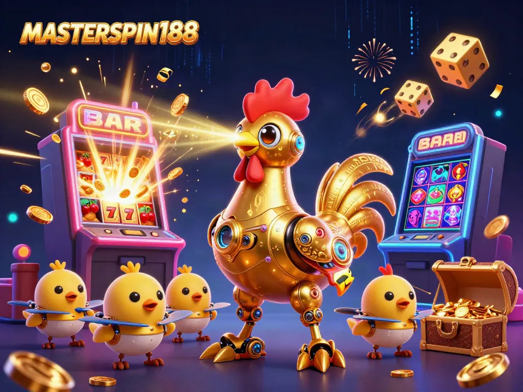 Engage with MASTERSPIN188's thrilling slot experience featuring dynamic characters and a jackpot explosion.