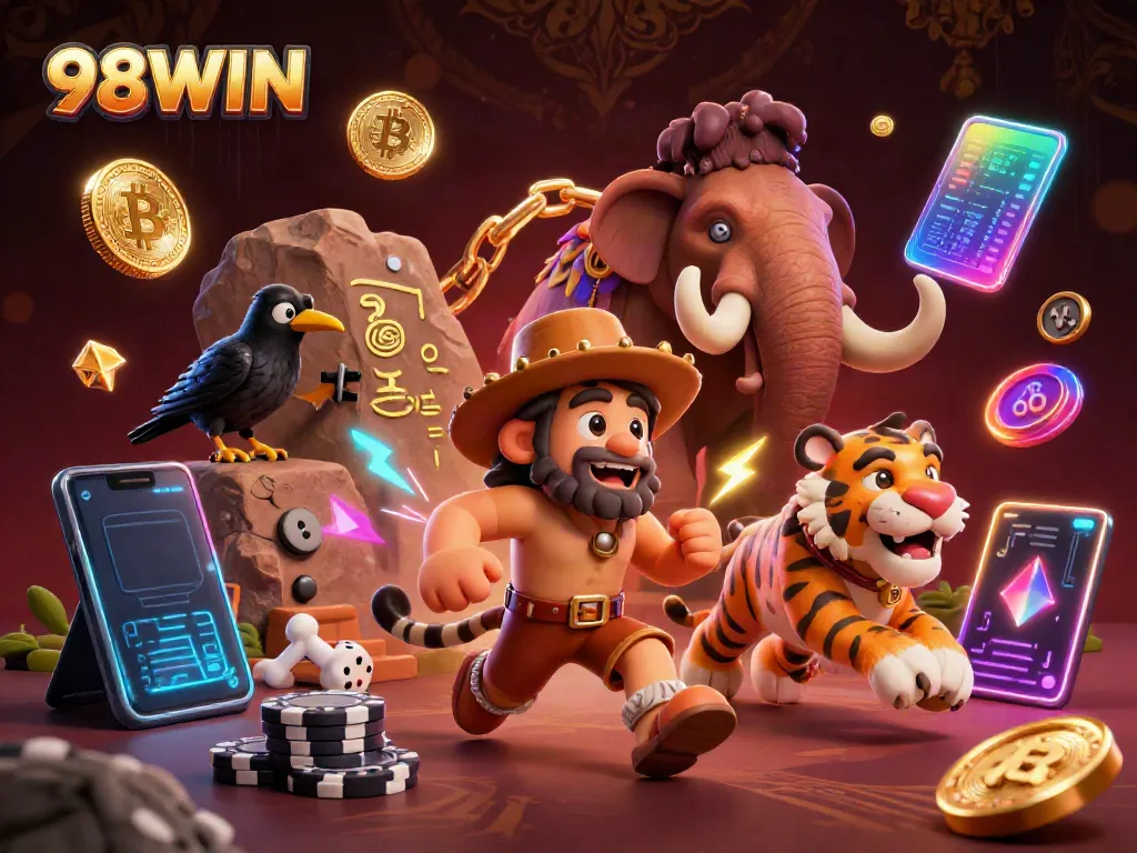 Experience 98WIN, the lively prehistoric casino with vibrant characters and dynamic visuals.