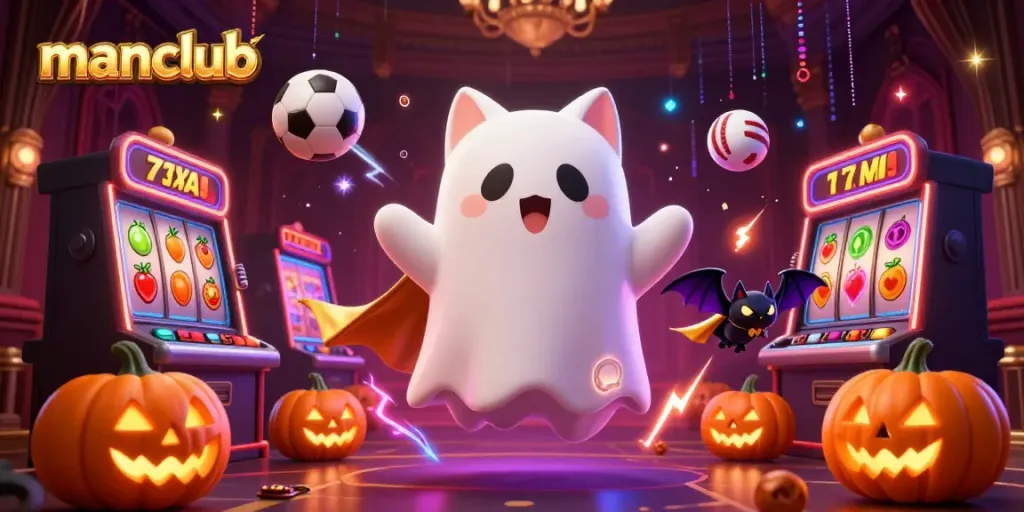 Experience thrilling action with manclub as a ghost cat explores a haunted casino mansion.