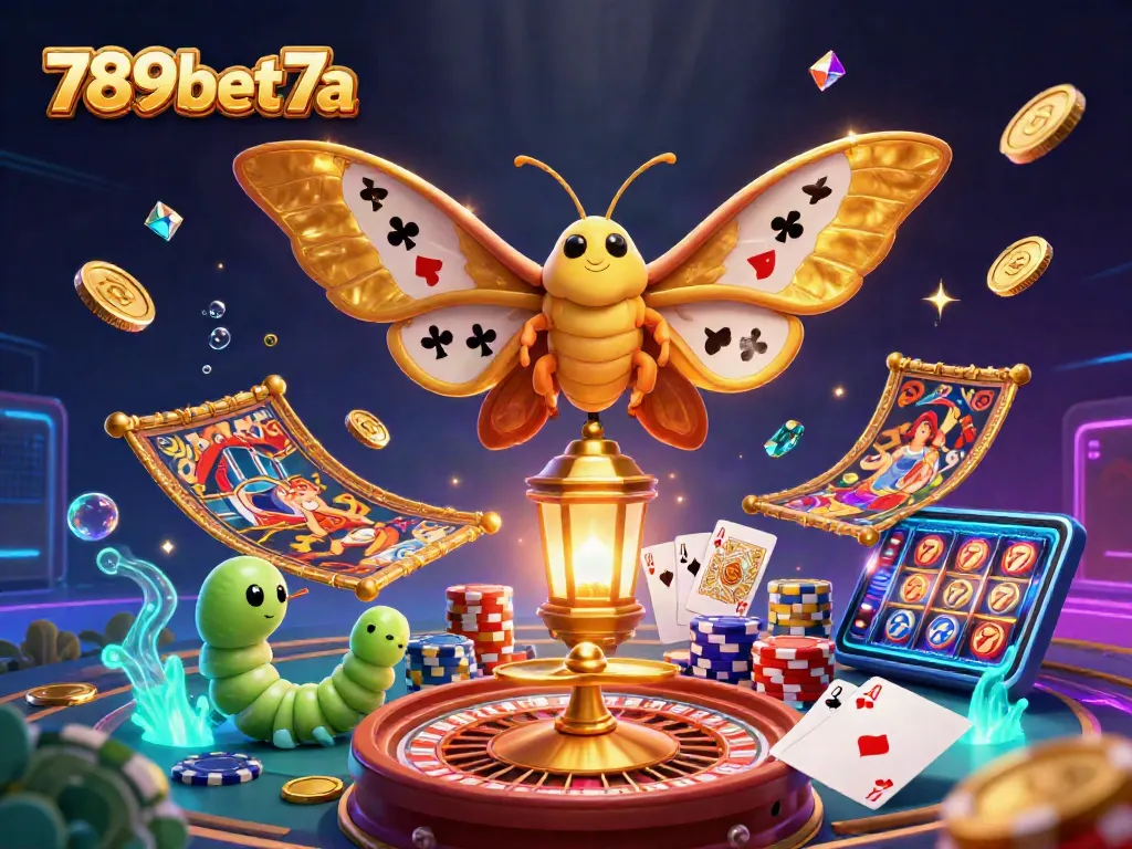Engage with 789bet7a, showcasing a vibrant casino scene filled with dynamic games and golden elements.