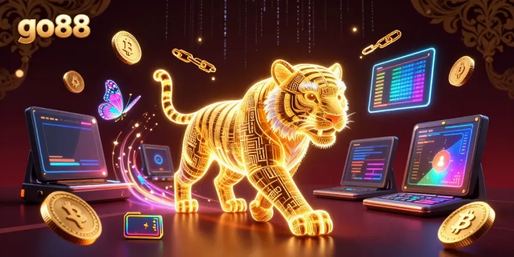 Experience excitement and winning strategies at go88, featuring a lively digital casino scene with vibrant gaming elements.