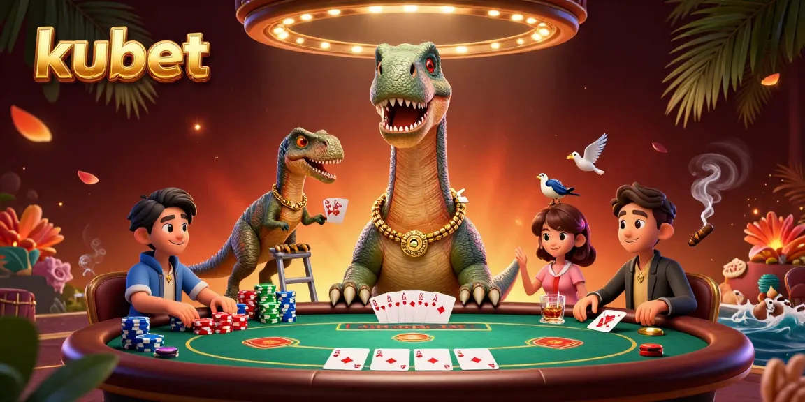 Experience thrilling gameplay at kubet with a vibrant casino scene and dynamic characters.