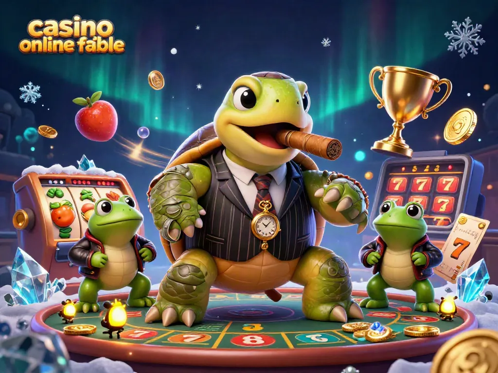 Disfruta del emocionante mundo del casino online fiable con una tortuga de dibujos animados y sus secuaces en un ambiente dinámico.