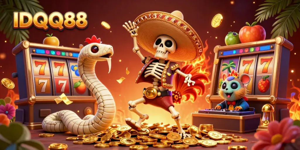 Experience the thrill of IDQQ88 with vibrant slot games and winning symbols.