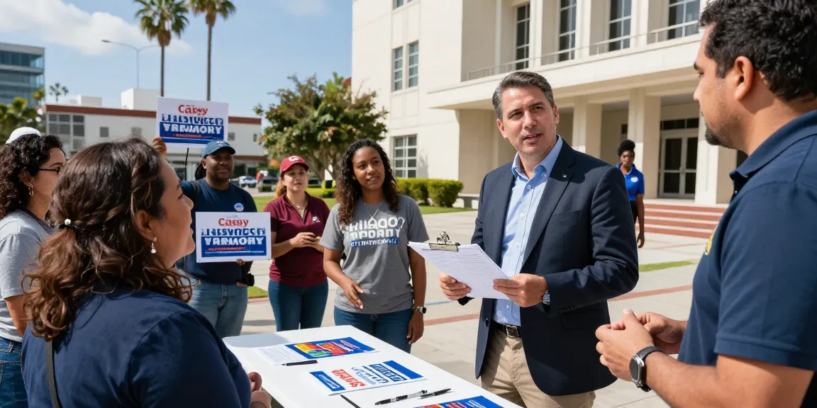 Casey Askar engaging with voters during a campaign event, showcasing community connection.
