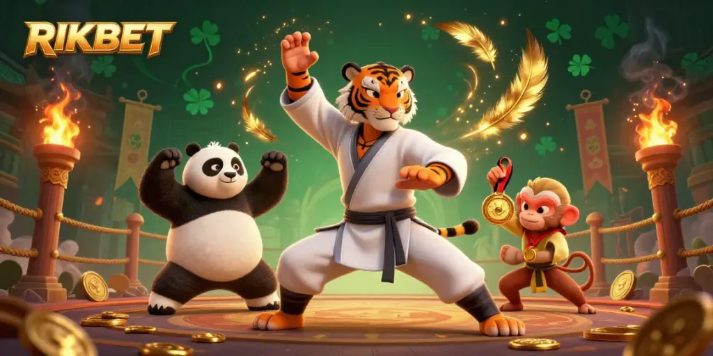 Experience thrilling gaming action with RIKBET in this vibrant 3D illustration featuring masterful characters and dynamic casino elements.