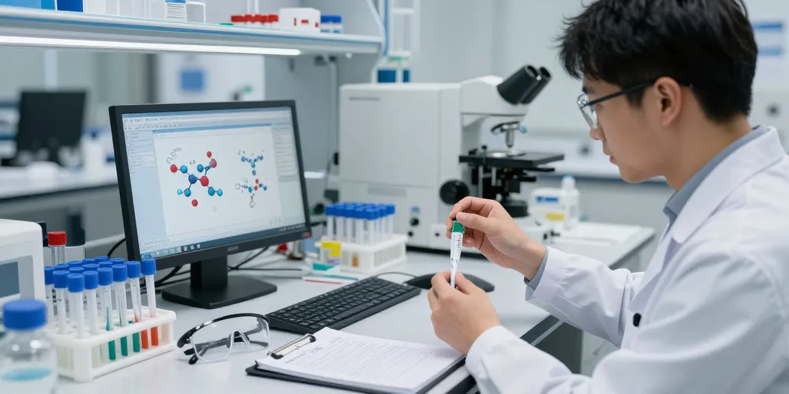 Laboratory analyzing retatrutide samples at https://koipeptidescanada.com/retatrutide-canada, showcasing modern peptide research.