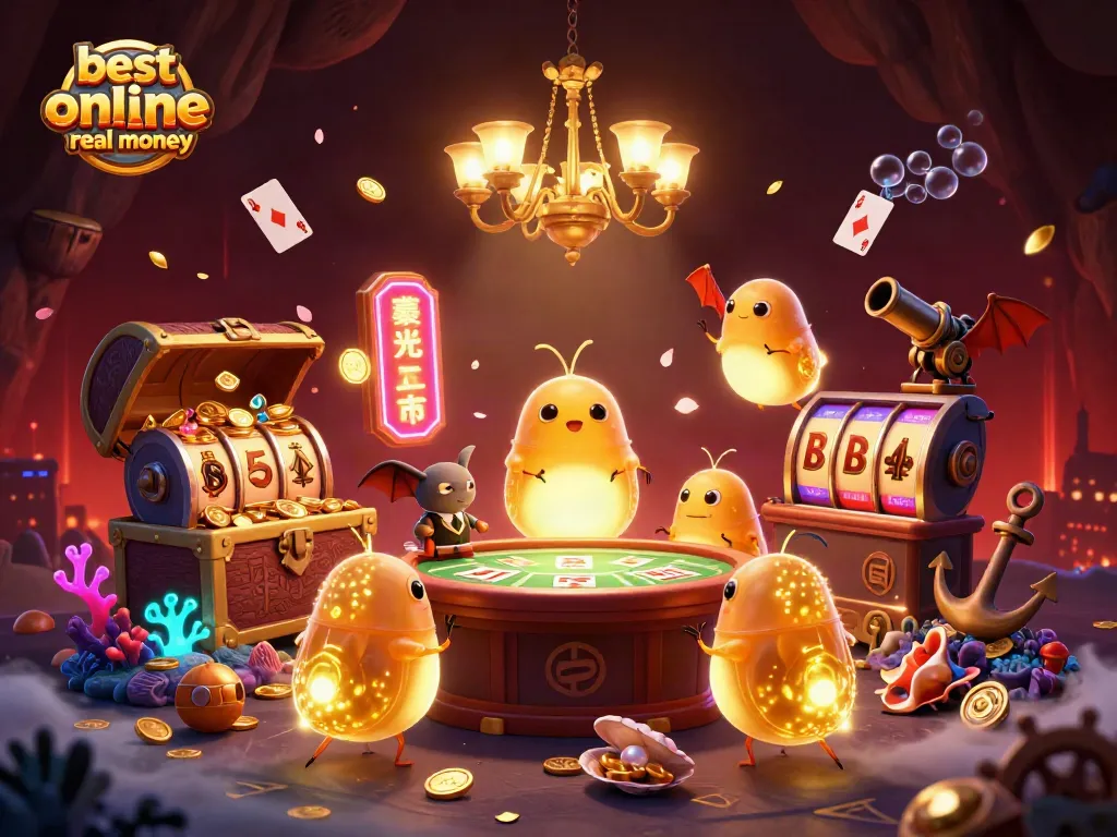 Play the best online slots real money with thrilling immersive visuals and big jackpots in this vibrant scene.