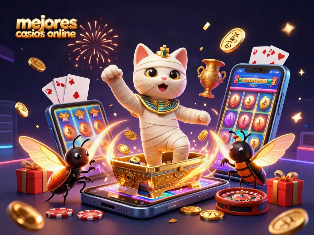 Accede a los mejores casinos online mientras juega con la momia egipcia y un escarabajo mágico.
