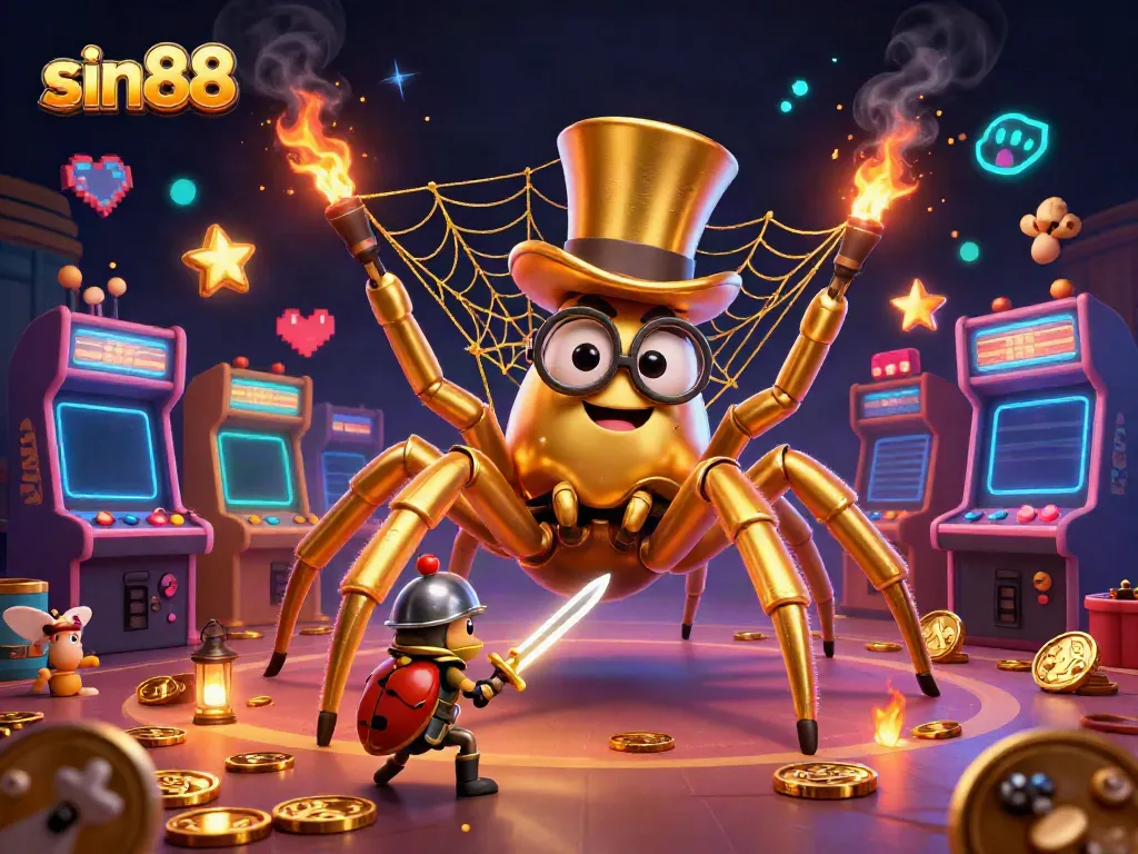 Engage with sin88's vibrant casino adventure featuring interactive characters and energetic gaming elements.