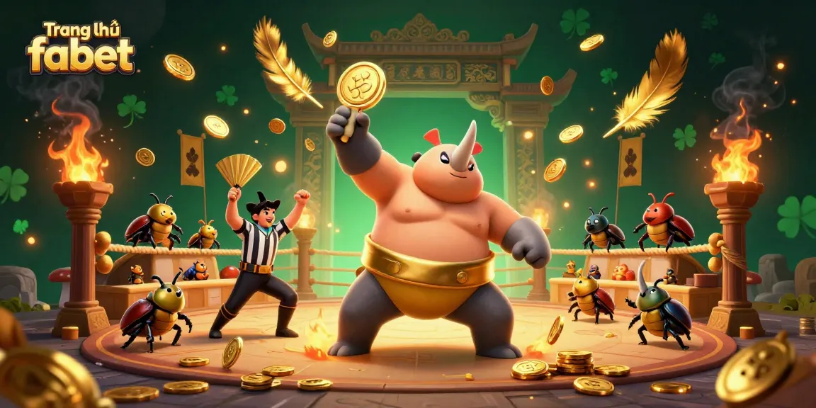 Engage with the action in Trang chủ fabet as characters battle in a vibrant casino arena surrounded by gold coins.
