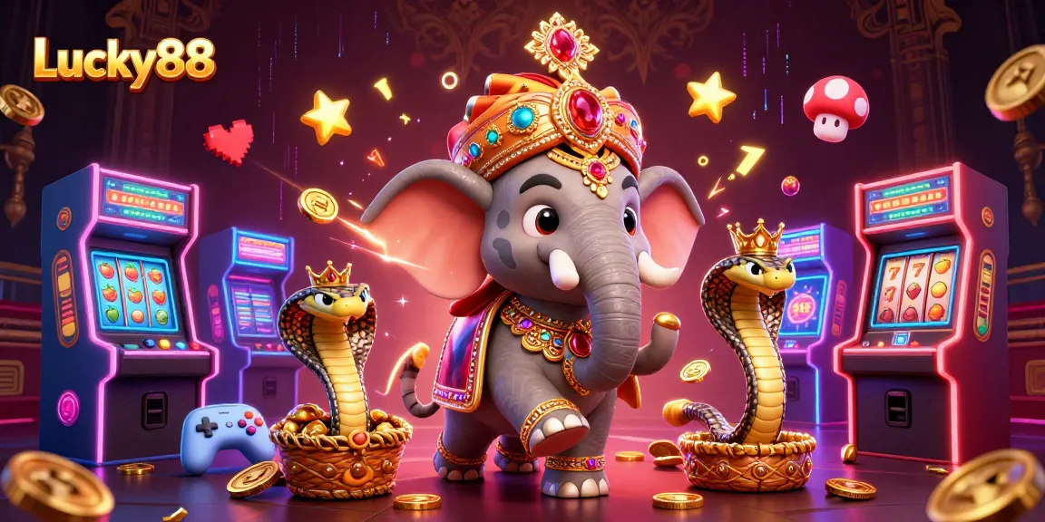 Experience the thrill of Lucky88 with a vibrant casino adventure featuring a maharaja and his elephant!