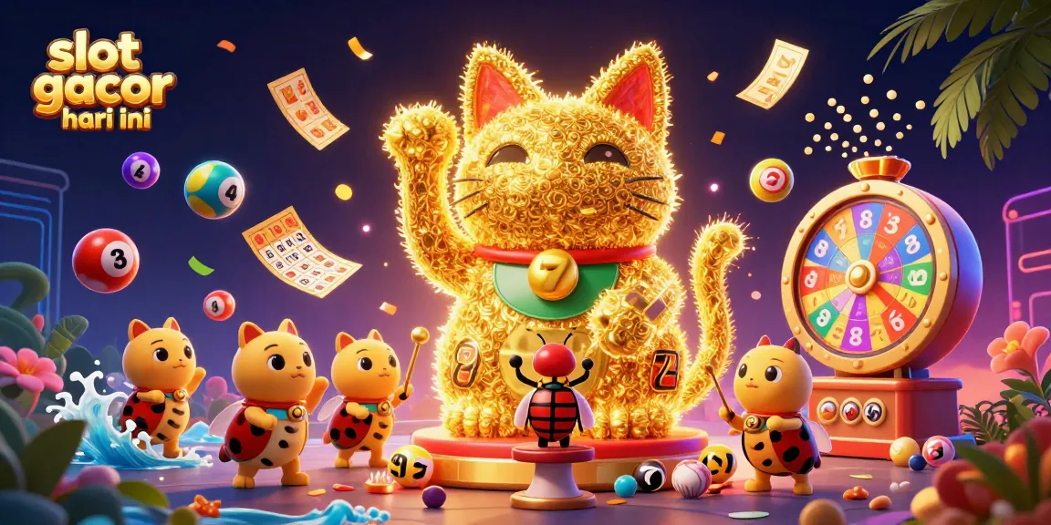 Win big with today's slot gacor hari ini, featuring vibrant lottery elements and lucky symbols.
