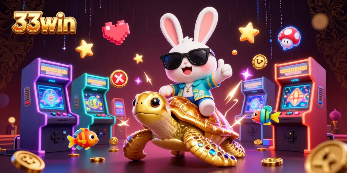 Experience thrilling gaming action with the vibrant characters from 33win in this exciting casino illustration.