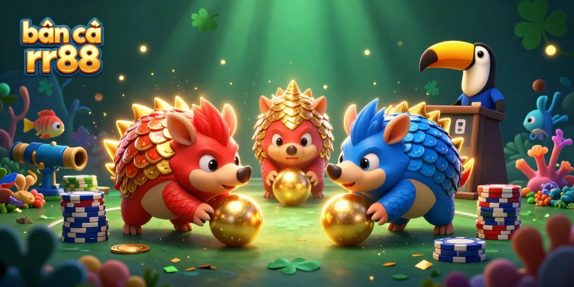 Bắn cá RR88 exciting scene featuring colorful pangolins and dynamic underwater action.