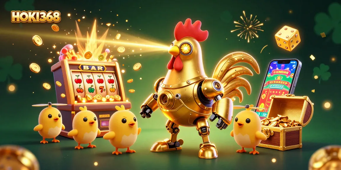 HOKI368 unleashes vibrant winning moments with 3D golden rooster and jackpot thrills!