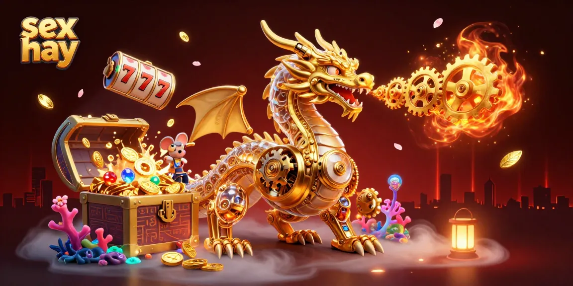 Spin the slots and win big with beautiful treasures in this vibrant sex hay scene.