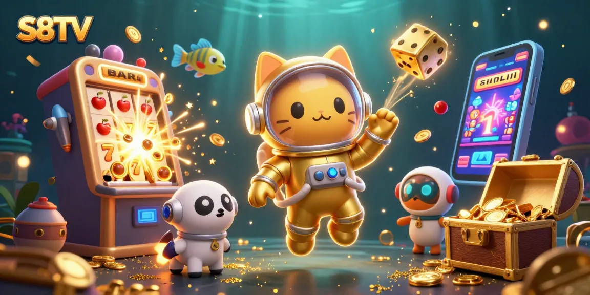 Experience thrilling gameplay with S8TV's vibrant 3D casino scene showcasing exciting jackpots and dynamic characters.