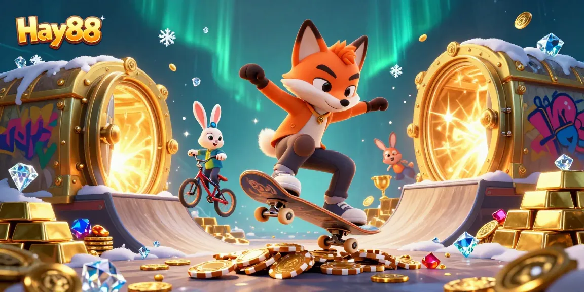 Experience thrilling gameplay at Hay88, where the action ignites amid glowing golden treasures and vibrant casino symbols.