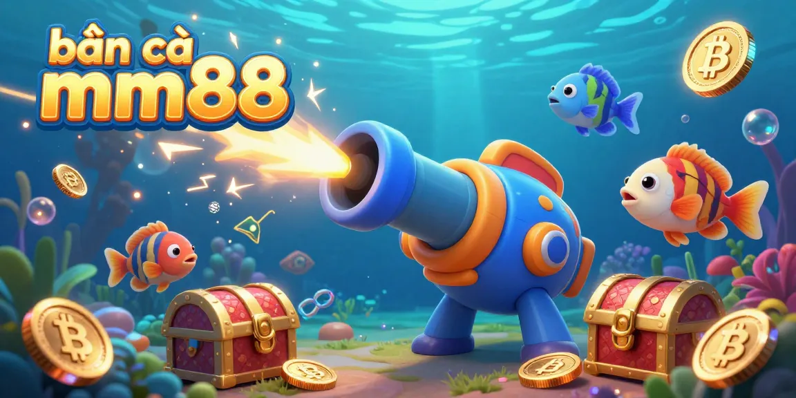 Experience the excitement of bắn cá mm88 with vibrant sea creatures and digital elements in a 3D casino illustration.