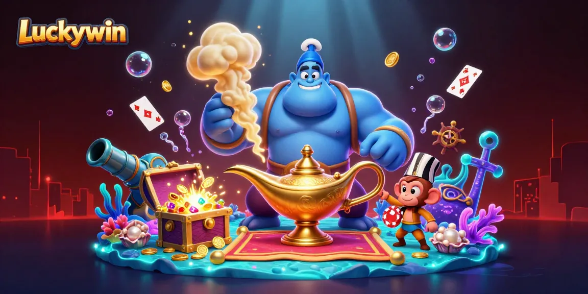 Engage with Luckywin's thrilling 3D casino adventure featuring vibrant characters and dynamic gaming elements.
