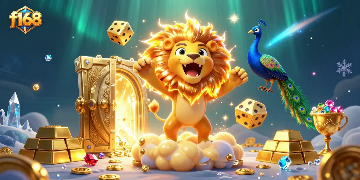 Experience f168 excitement with dynamic 3D lions and thrilling casino treasures.